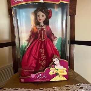 Disney Belle Porcelain Doll in Red Gown